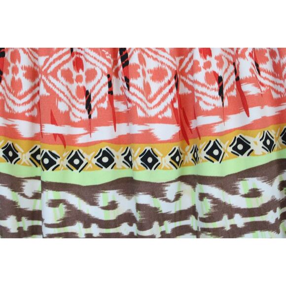 Convertible Maxi Skirt Smock Strapless Tunic Top Women L Multicolor Beachy Boho - Picture 8 of 9